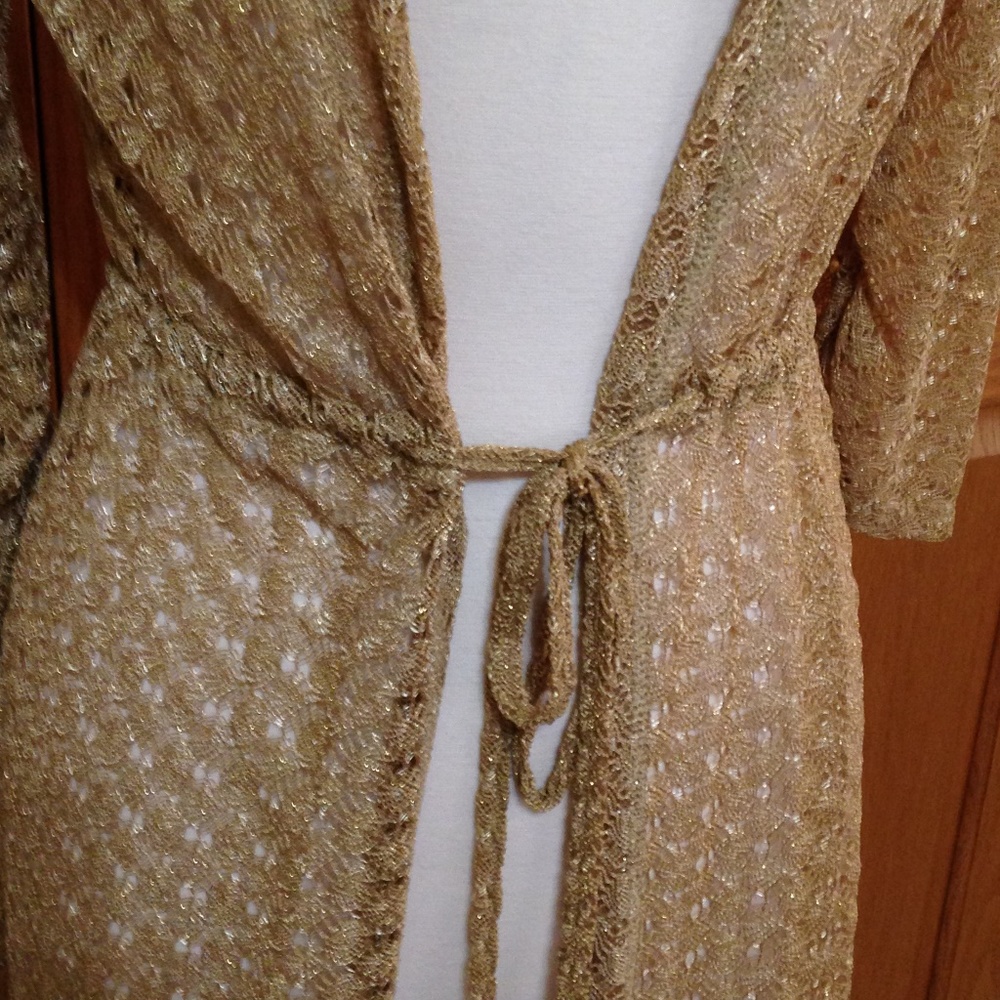 ELIF for Jordan Taylor - Sheer Gold Cover-Up - NEW with Tag - Picture 4 of 8